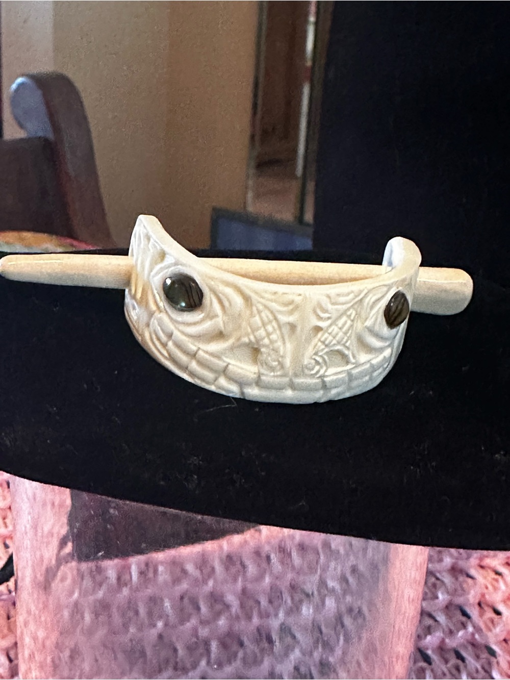 Carved Bone Pony Tail Holder Alaskan
